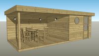 abri bois toit plat 320x320 avec terrasse couverte