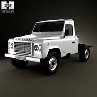 3D model of Land Rover Defender 110 Chassis Cab 2011