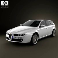3D model of Alfa Romeo 159 Sportwagon 2011
