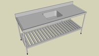 Mesa com cuba 500x400x200 Centro prat gradeada (Incomar)