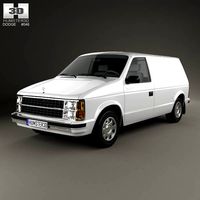 3D model of Dodge Mini Ram Van 1984