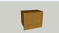 WIDE FRAME OAK KITCHEN RANGE - DOUBLE CUPBOARD