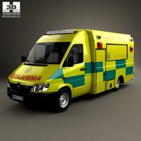 3D model of Mercedes-Benz Sprinter (W903) Ambulance 2000
