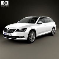 3D model of Skoda Superb Combi 2016