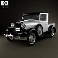 3D model of Ford Model A Pickup Closed Cab 1928