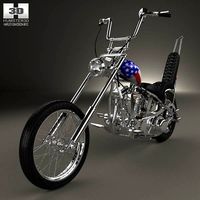 3D model of Harley-Davidson Easy Rider Captain America 1969
