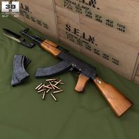 3D model of AK-47 with bayonet