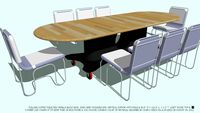 TABLE LT WD TOP & 8 CHAIRS YOU CHOOSE CUSHION COLOR BY JOHN A WEICK RA
