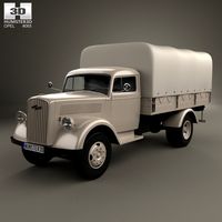 3D model of Opel Blitz Flatbed Truck 1940