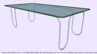 COFFEE TABLE PAPER CLIP 2 X 4 X .5 T GLASS TOP BY JOHN A WEICK RA