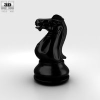 3D model of Classic Chess Knight Black