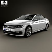 3D model of Volkswagen Passat R-line (B8) sedan 2015