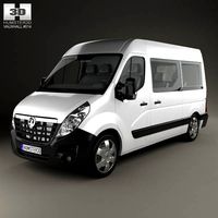 3D model of Vauxhall Movano Passenger Van 2010