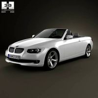 3D model of BMW 3 Series convertible with HQ interior 2011