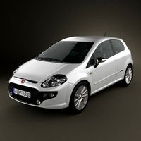 3D model of Fiat Punto Evo 3-door 2010