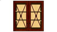 Wall Double Door 30Hx15D with Classic Mullion Antiquity Glass Insert