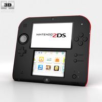 3D model of Nintendo 2DS Black + Red