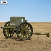 3D model of Type 1 37 mm Anti-Tank Gun