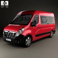 3D model of Opel Movano Passenger Van 2010