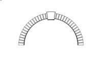 Stone arch with capstone and beveled edges