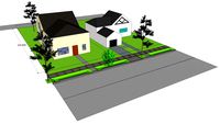 Street Section with Bioswales and Pervious Sidewalk Concept