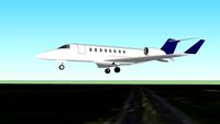 Learjet 45 landing at Baltimore-Washington Airport, USA