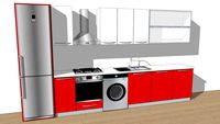 red and white kitchen (bucatarie rosu+alb)