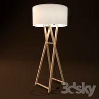Wooden floor lamp
