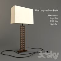 Metal Lamp with Linen Shades