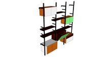 ISS Designs Modular Shelving - 97'W Compression Pole System With FD Desk