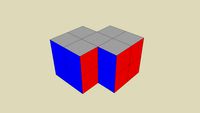 2 Fused 2x2x2 Rubik's cubes.