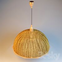 Chandelier with woven shade