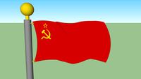 Soviet Union Flag with Flagpole
