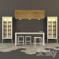 The composition of the bar table and sideboard