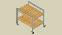 A11 90 5 40 serving-rolley with 2 wooden trays