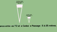 Marquage au sol de type pré-T'2 Triangle Cedez le Passage Français