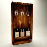 Shelf with wine and glasses