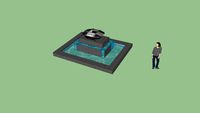 fountain with an arena