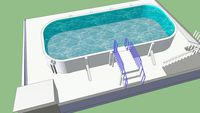 Piscina. prototipo de escalera