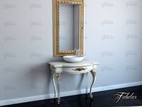 Bath cabinet 01 + mirror3d model