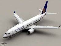 Boeing 737-800 Continental Airlines3d model