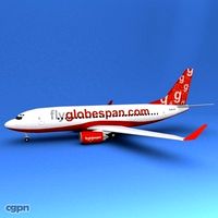 Boeing 737 FlyGlobeSpan Budget Airline3d model
