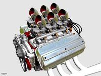 6x2 Stromberg Hemi V8 Engine3d model
