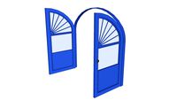 Large open window / door greek blue