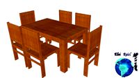 Mesa em madeira com seis cadeiras