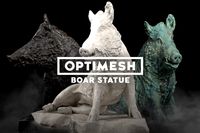 Boar wild hog statue - 3D BR model Low-poly