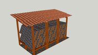 firewood shed with firewood