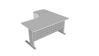 Ofi Metal - Escritorio angular izq. 4 cajones. gris/ aluminio