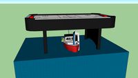 boat crash under the hockey game