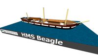 HMS Beagle with Chart Room Detail - Waterline Model